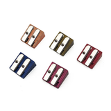 Colored aluminum alloy double hole inclined surface pencil sharpener, art sketch transfer pencil sharpener, student manual multifunctional pencil sharpener