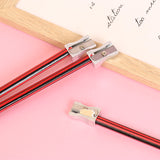 Aluminum alloy double hole inclined surface pencil sharpener, art sketch transfer knife, student manual multifunctional silver pencil sharpener