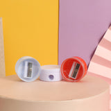 Saide round plastic pencil sharpener, children's logo printable, simple and portable pencil sharpener, pencil sharpener, custom processing