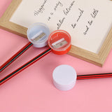 Saide round plastic pencil sharpener, children's logo printable, simple and portable pencil sharpener, pencil sharpener, custom processing