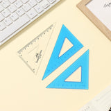 High definition transparent plastic right angle triangle ruler scale LOGO student stationery supplies teaching triangle board teaching aids