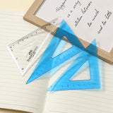 High definition transparent plastic right angle triangle ruler scale LOGO student stationery supplies teaching triangle board teaching aids